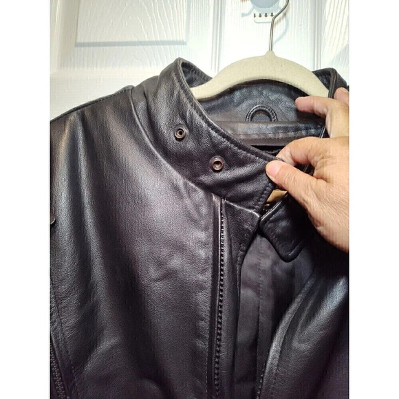 MOB Classic Series Black Leather Motorcycle Jacket Size 48 with removable lining - Picture 9 of 16